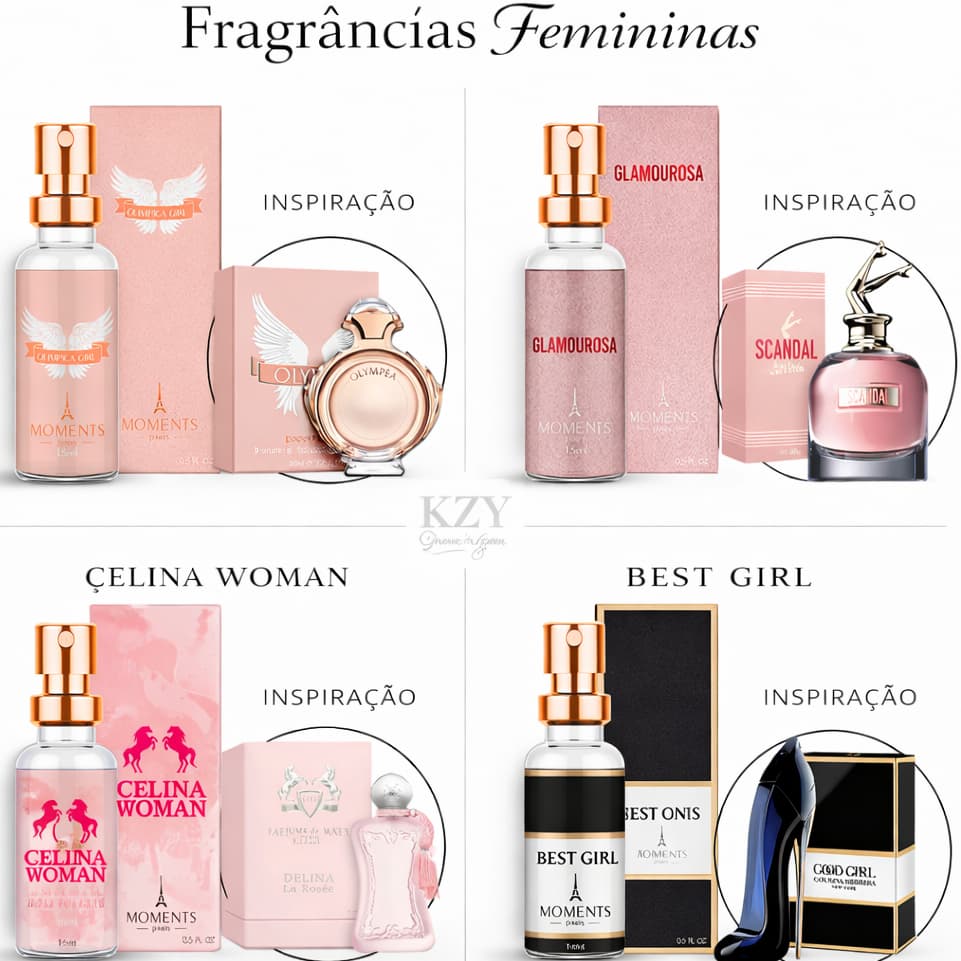Perfume Feminino Importado Contratipo Eau Parfum 15ml Moments Fragrância Presente Barato Grife Luxo