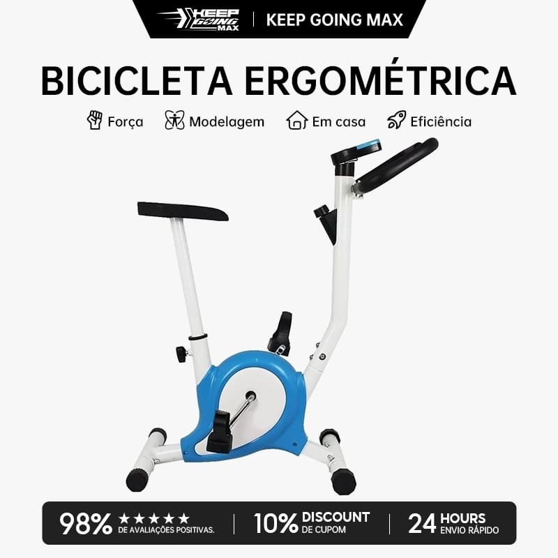 Keep Bicicleta Ergométrica Fitness Residencial 21 Velocidades Compacta Branco Ajuste de Sete Níveis