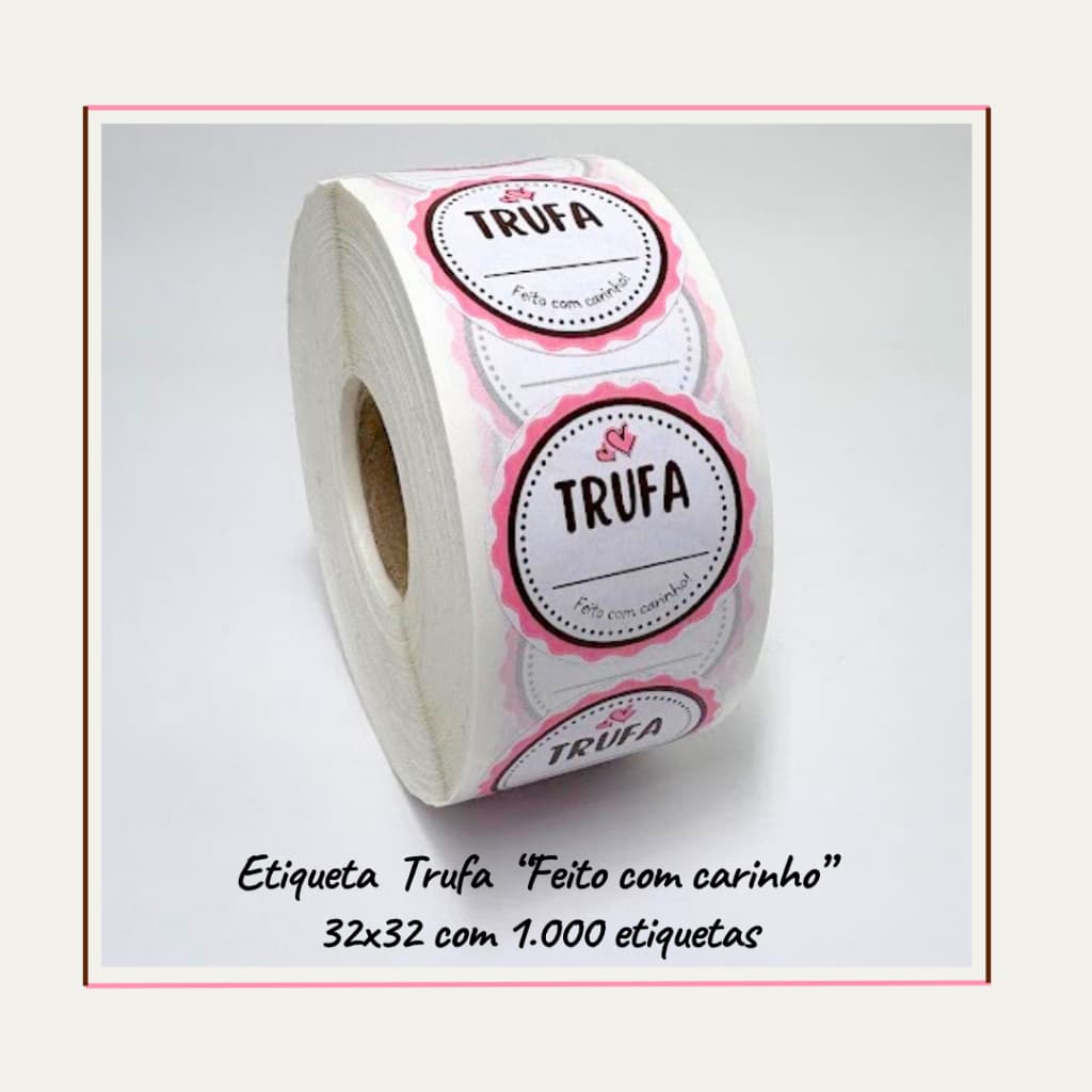Etiquetas Adesivas Trufa Caseira Feito com Carinho