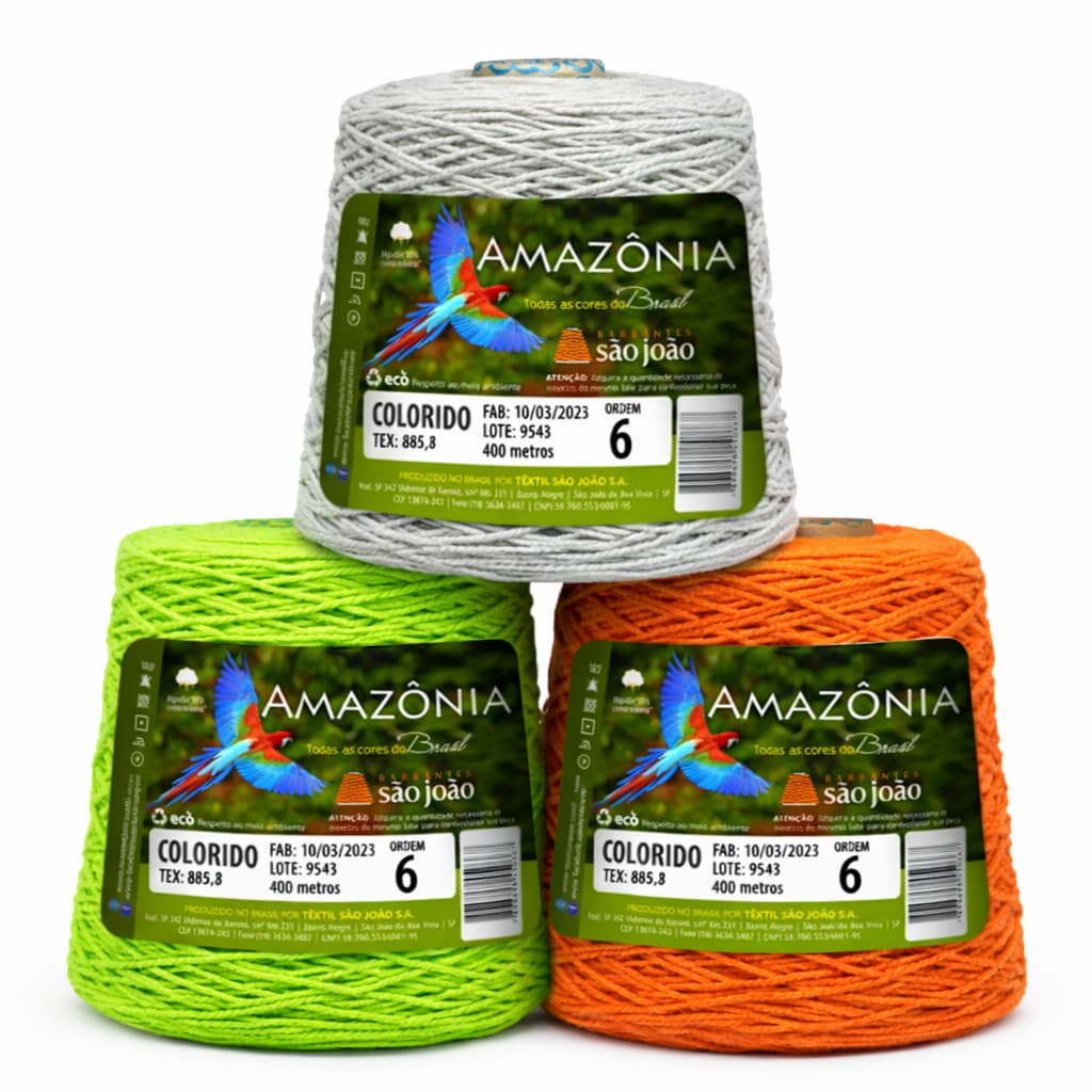 Barbante Numero 6 Para Crochê 400G Amazonia Colorido 1Unid