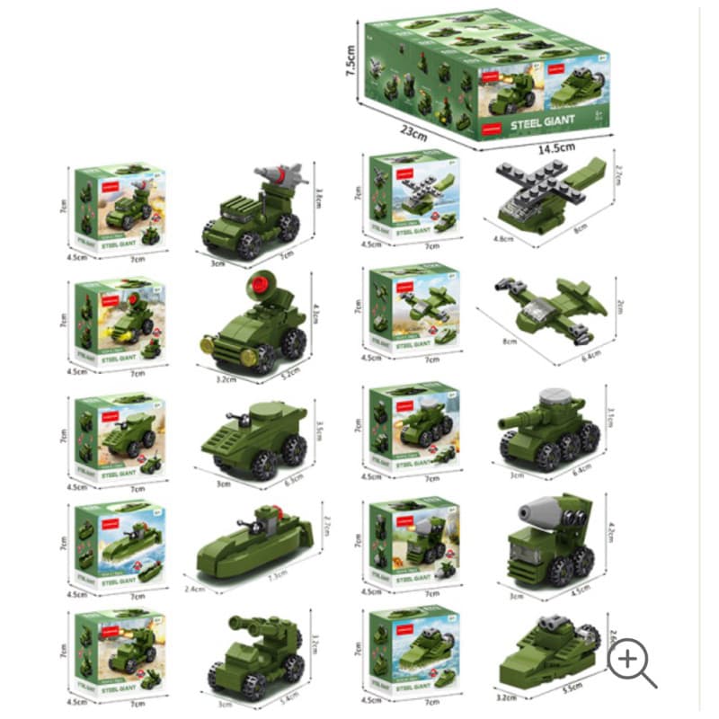 Lego - Conjunto de bloco para Montar Mini Veículos de Guerra - Coleção Temalica Militar