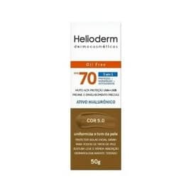 Protetor Solar Facial Helioderm 3 Em 1 70 Fps Cor 5.0 50g