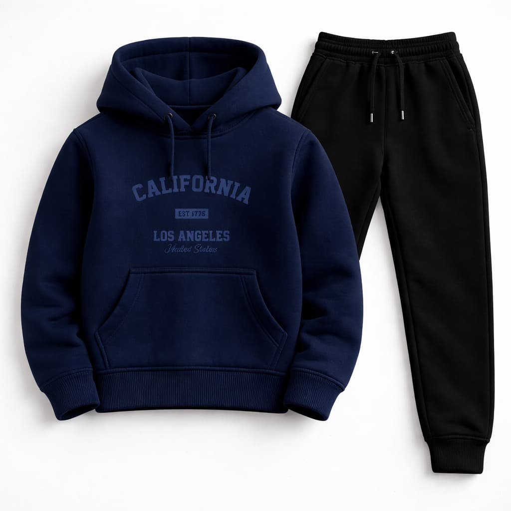 Conjunto Masculino Infantil Moletom Blusa e Calça  Algodão Flanelado Infantil Moda Juvenil