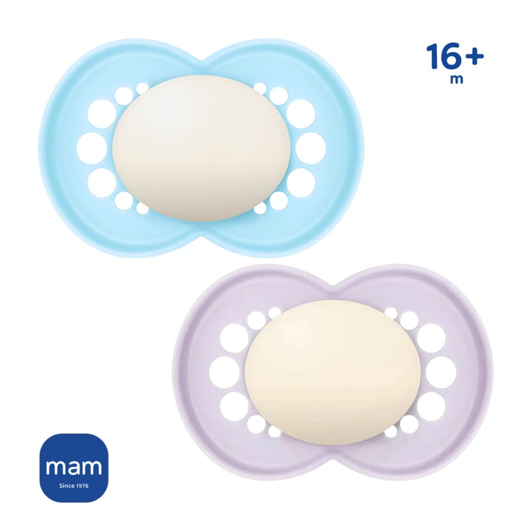 Chupeta 16+ Meses MAM Original Menina Menino Bebê Bico Silicone Lisa 1 Ano