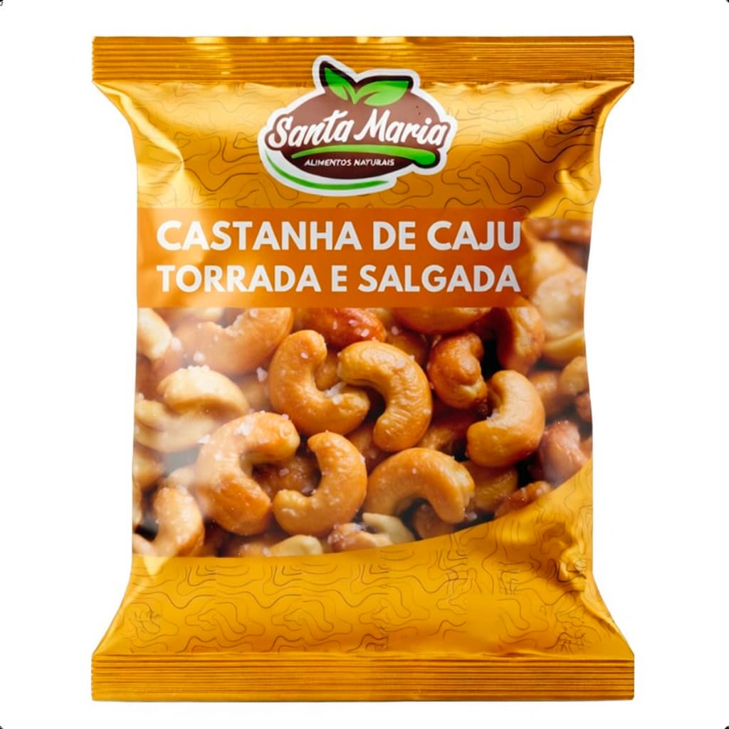 Castanha de Caju Inteira Torrada com Sal 1kg Inteira Fitness Alimento Saudável