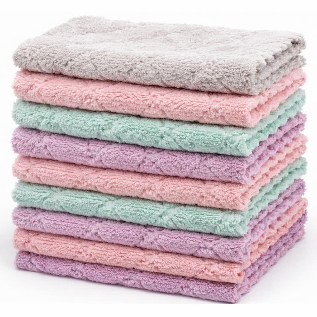 Kit 10 Panos Microfibra 25x25cm Ultra Absorvente Multiuso Não Risca Limpeza Carro Vidro Cozinha