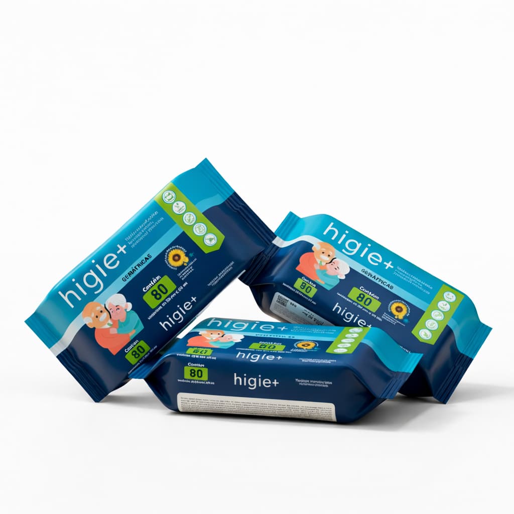 Kit 3 Pacotes Toalhas Umedecidas Geriátricas Premium Com Óleo de Girassol