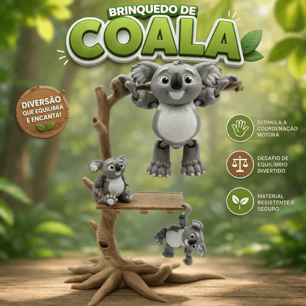 Coala Articulado Brinquedo Educativo Diversão Criativa Infantil Brinquedo Educativo de Equilíbrio