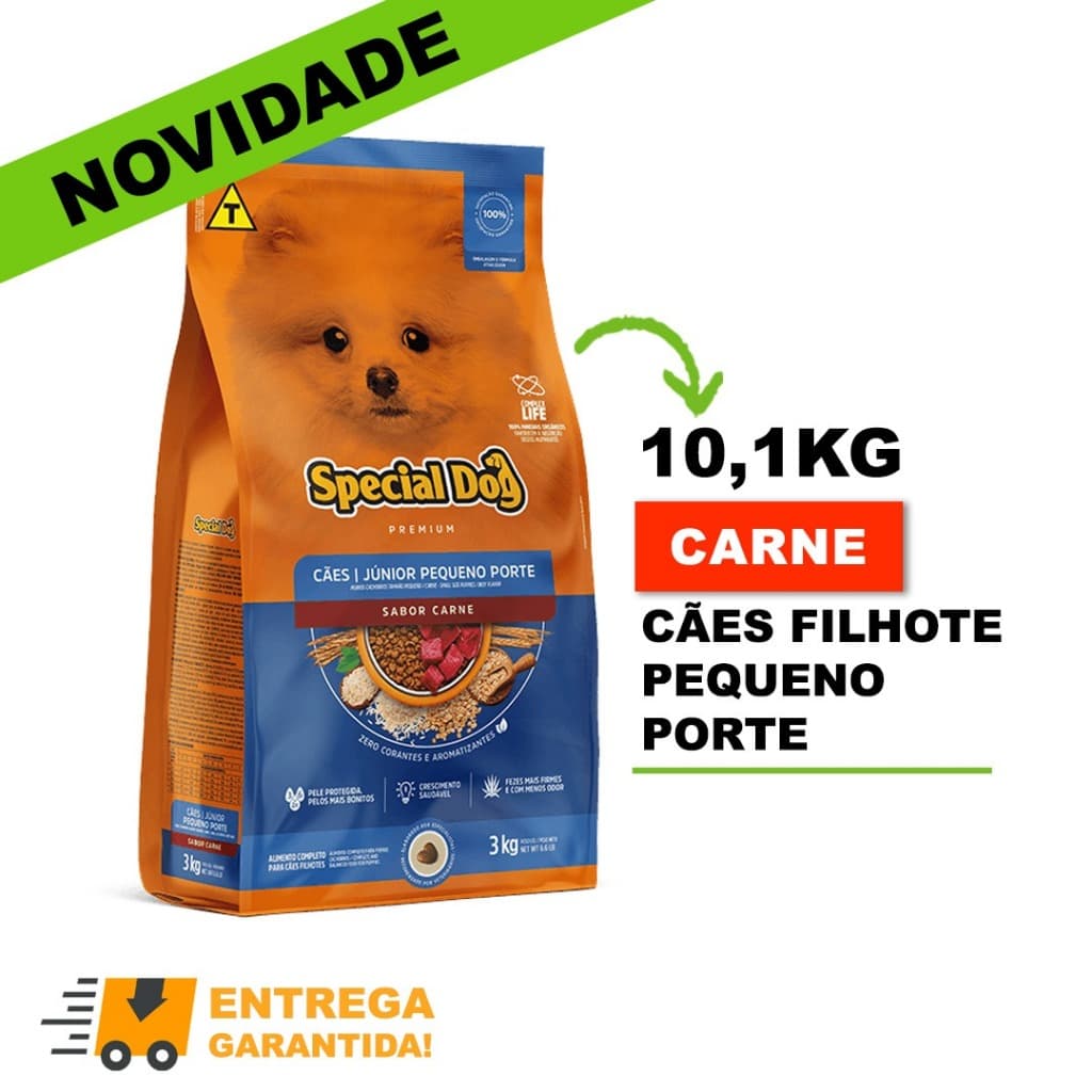 Ração para Cachorro/Caes Filhotes SpecialDog Raças Pequenas Sabor Cordeiro 10.1kg-Envio Imediato