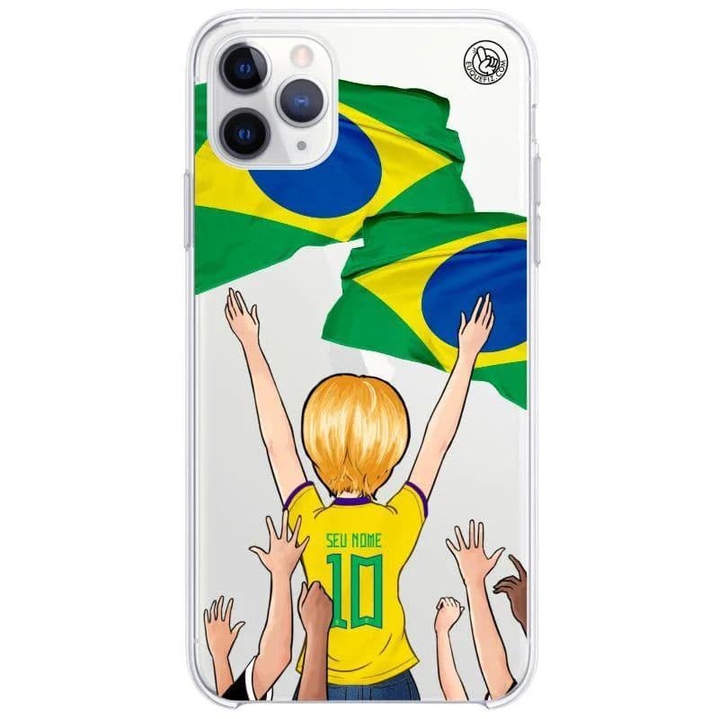 Capinha de Celular Torcedora do Brasil Cabelo curto - Diversos Celulares