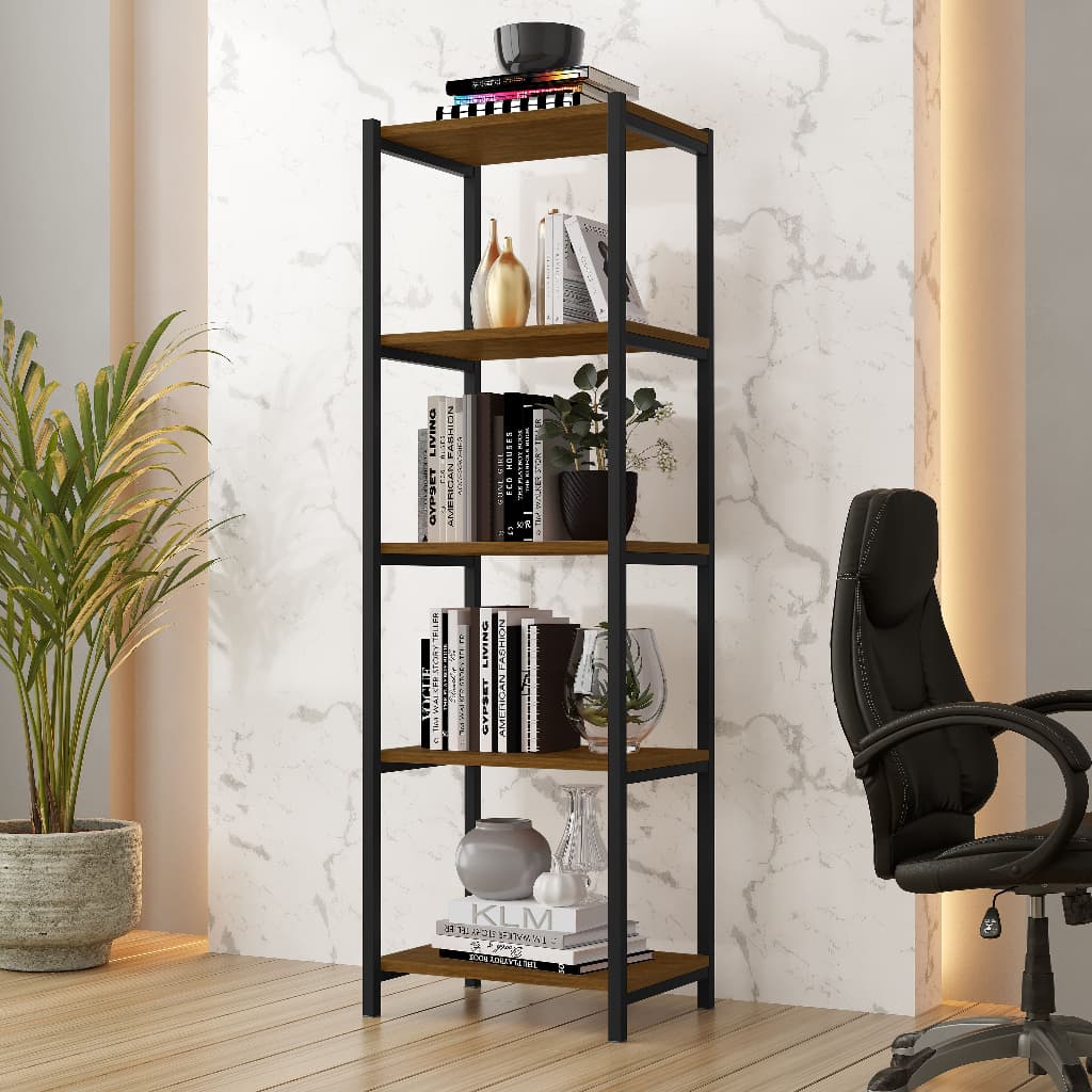 Estante Industrial 5 Prateleiras - Moderna e Resistente | Organizador Multiuso Sala, Cozinha e Escritório