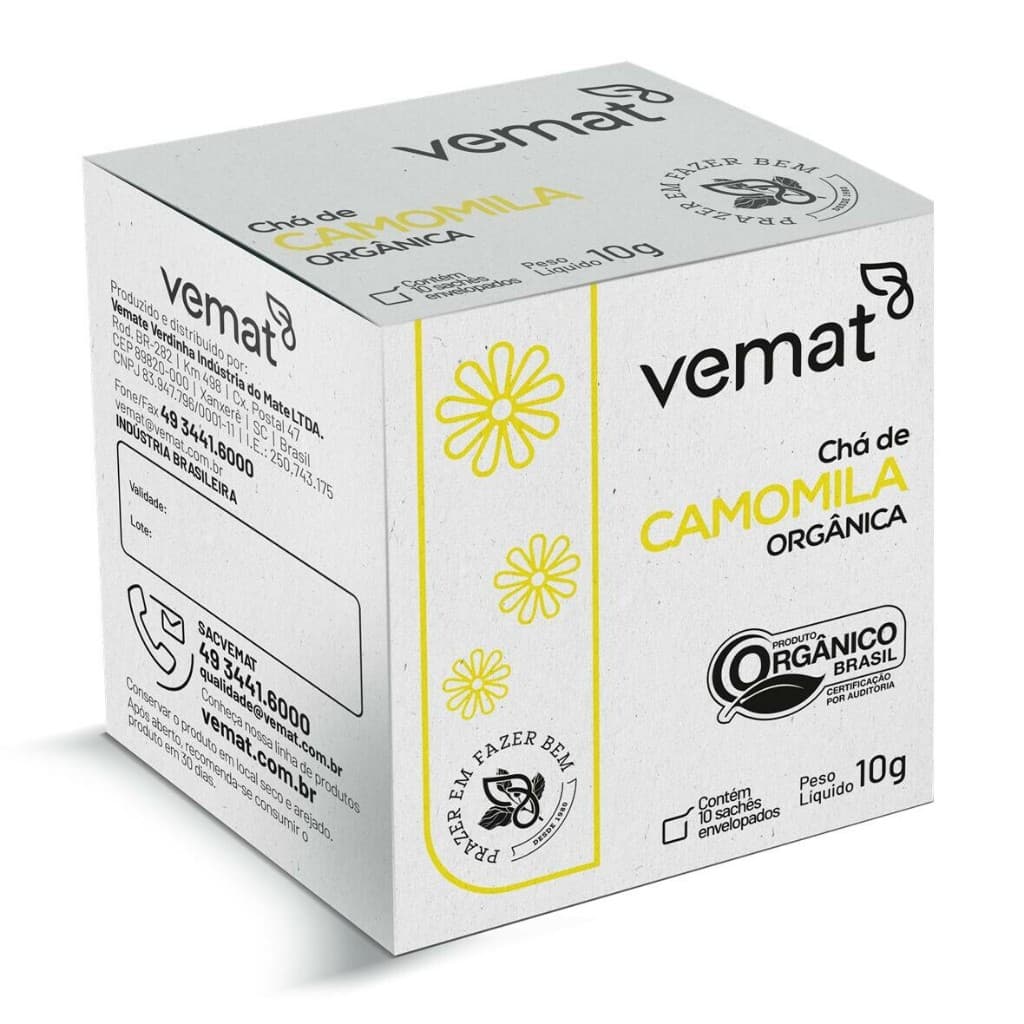 Chá de Camomila Orgânico Vemat 10 sachês