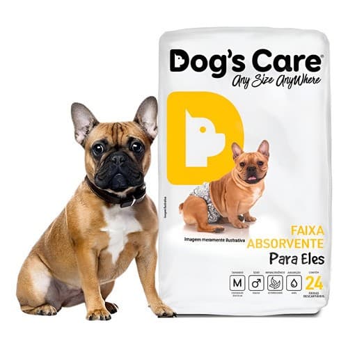 Fralda Higiênica Cachorro Descartável MACHO P M G GG Para Idodos Cio Passeios Viagens Dogs Care Cães