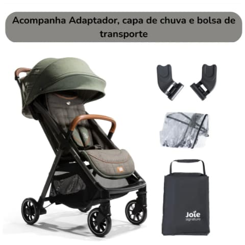Carrinho De Bebe Parcel Joie Signature Verde Pine Compacto ate 22kg