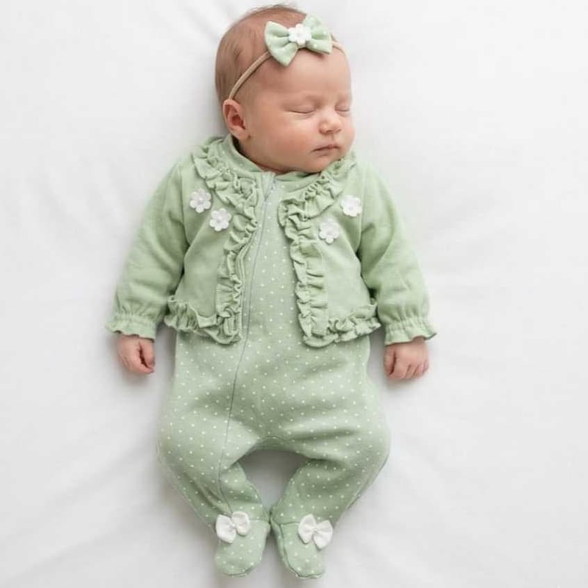 Roupa Macacão Menina Manga Longa Bebê Kids Clarice Malha 100% Algodão