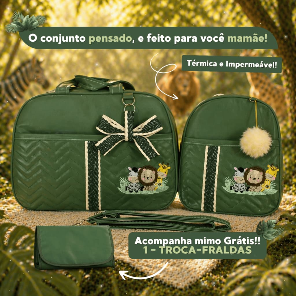 Kit Bolsa Mala Saída Maternidade com Troca-Fraldas para recém-nascidos