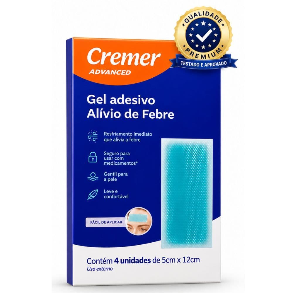 Gel Adesivo Alívio de Febre Kit 4 Unidades Infantil Refrescante Seguro