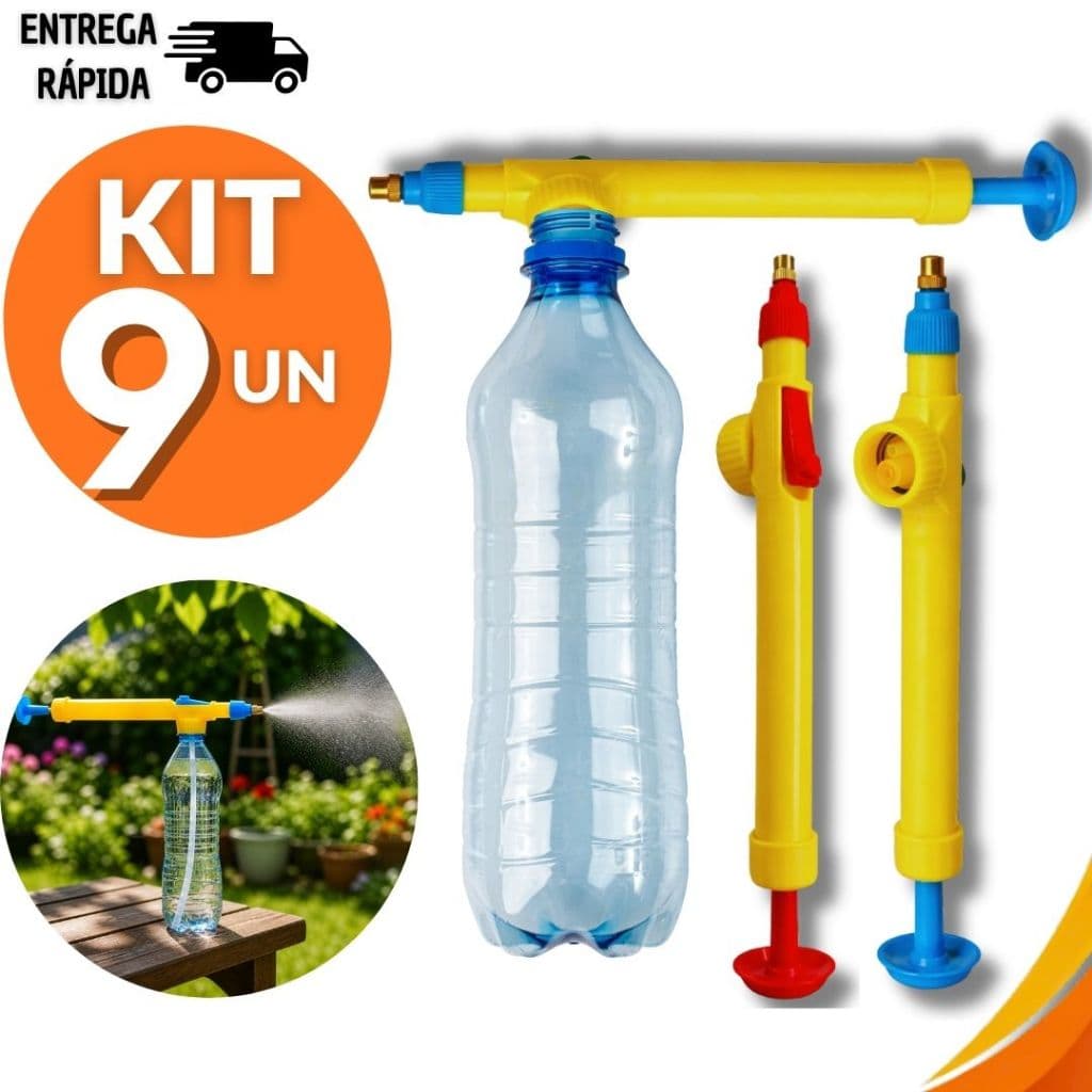 Kit 9 Pulverizador Borrifador Spray Manual Garrafa Pet Carros Plantas  Limpeza Ambientes Jardim Casa