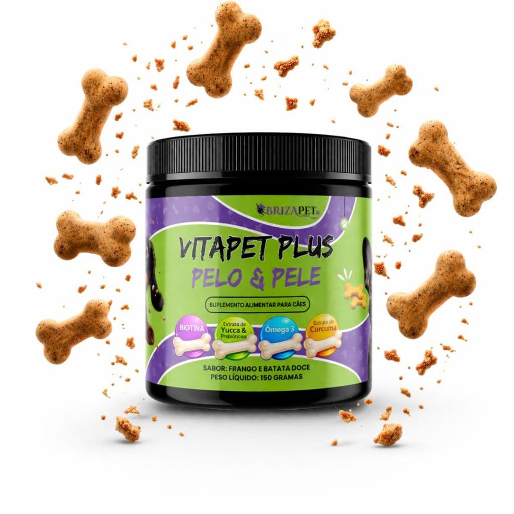 Suplemento Cachorro  – Anti Coceiras | Pelo e Derme | Vitapet Plus 150g Imunidade + Ômega 3