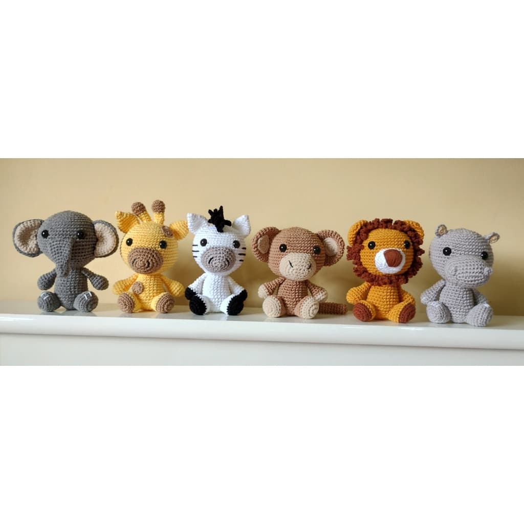 Kit Baby Safári Amigurumi Crochê Decoração