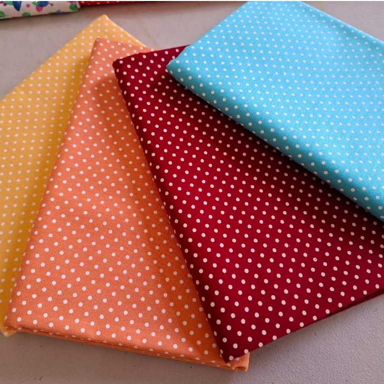 Kit 4 Tecidos Tricoline Poá Fundo Tinto 100% Algodão 50x150cm Patchwork Costura Criativa Artesanato