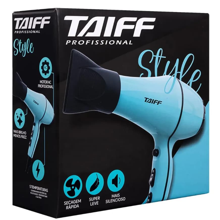 Secador De Cabelo Taiff Style 2000W Azul Tiffany 127V Profissional Original