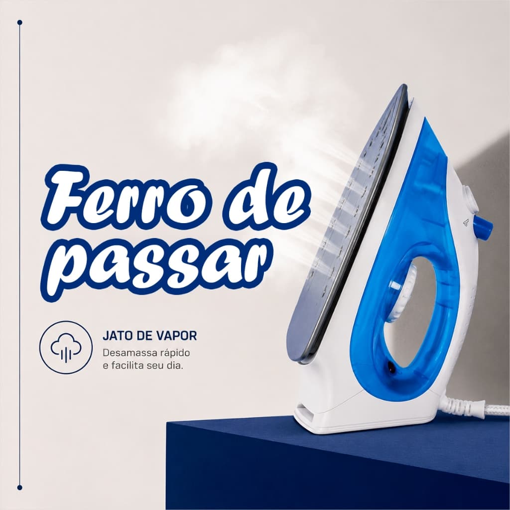 Ferro de Passar Roupa A Vapor Ferro Tira Amassado Ferro Leve Passa Rápido Ferro Agratto 127v Branco
