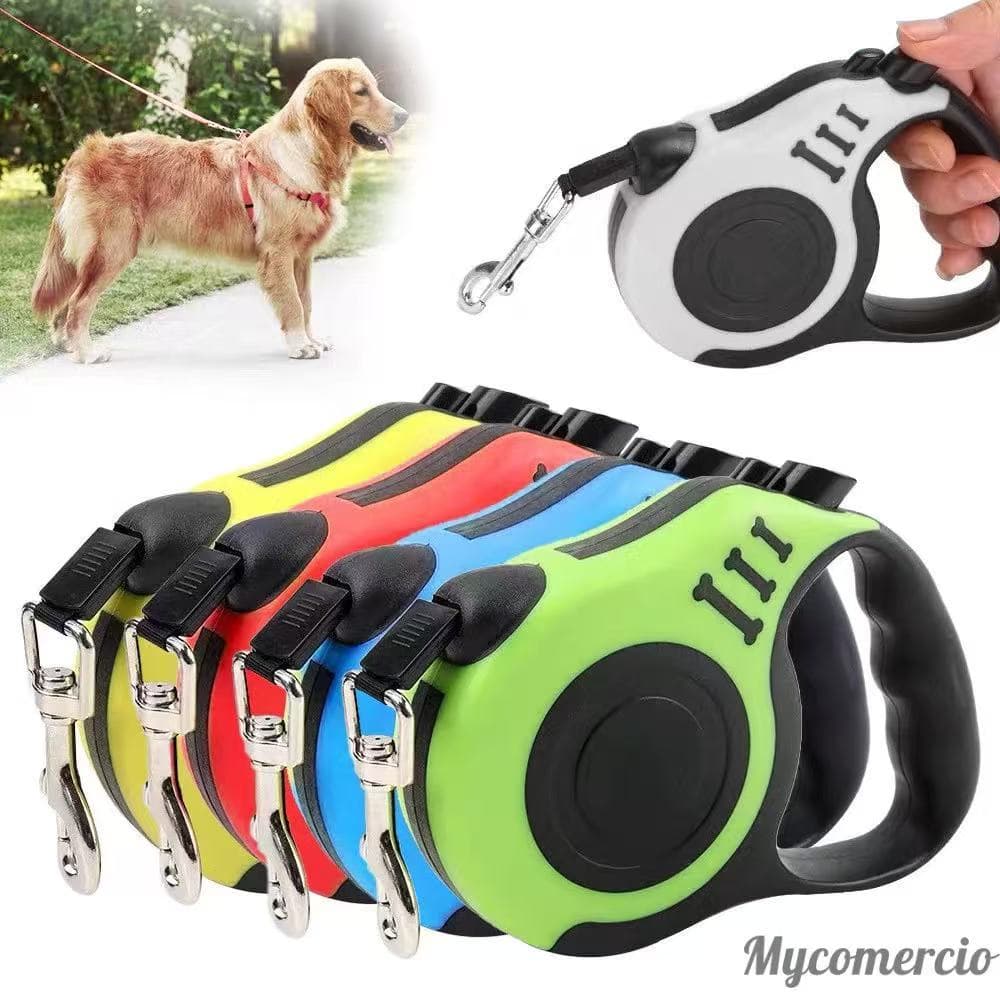 Coleira guia retrátil para pets: compatível com cães, gatos e outros, comprimento ajustável e design anti-soltura