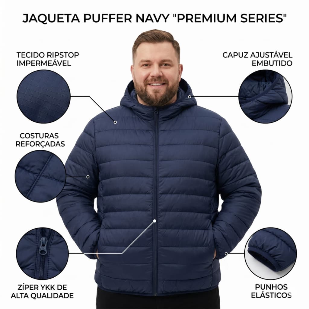 Jaqueta Masculino Plus Size Bobojaco Nylon Inverno Capuz Removivel
