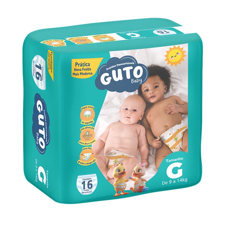 Fralda Guto Baby Prática G 16 Unidades