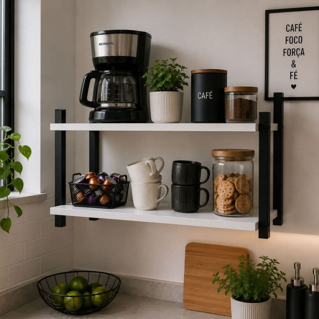 Suporte Para Microondas Forno Airfryer - Nicho Prateleira de Parede para Cozinha Suspensa e Multiuso