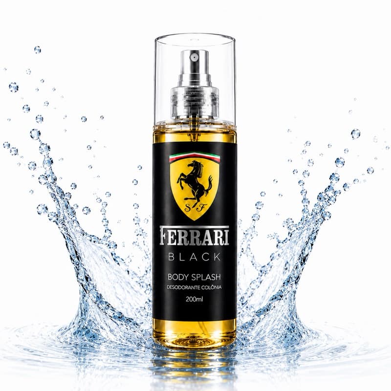 Ferrari Black Masculino Body Splash 200ml Inspiração Importado Alta Fixação Fragrância Intensa Marcante