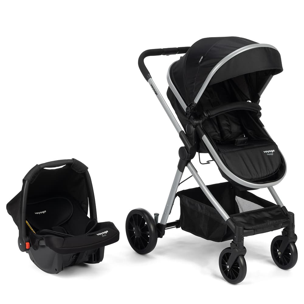 Carrinho com Bebê Conforto Moisés Voyage Alça Reversível Prestige 0-22kg