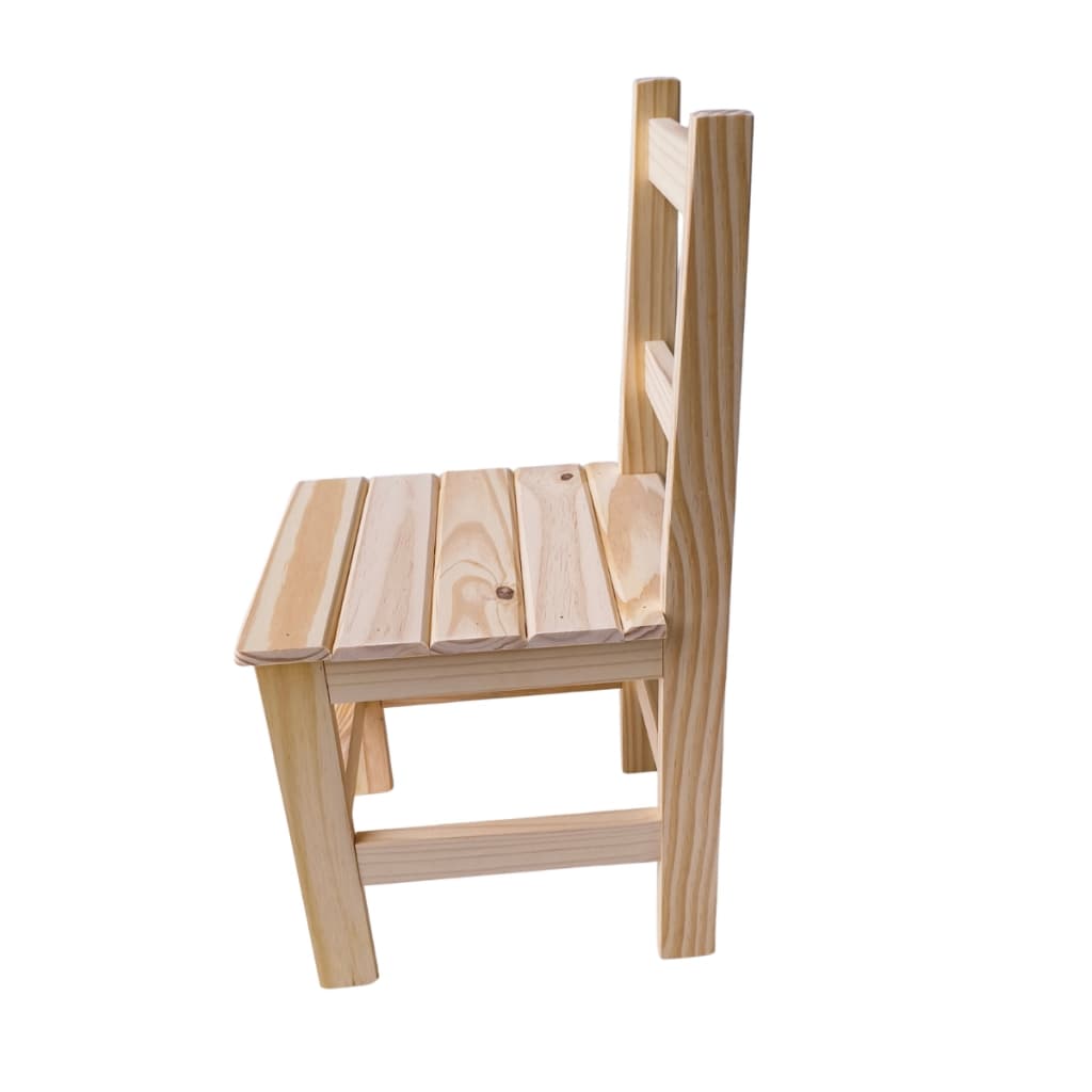 Kit 2 Cadeirinha de Criança Madeira Resistente Cadeira Infantil Madeira Maciça Natural
