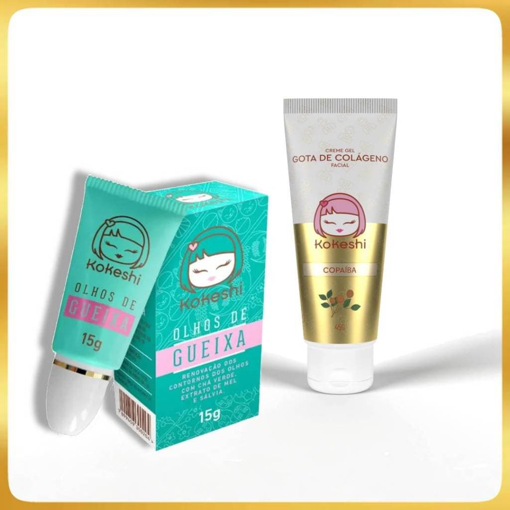 Kit Gotas de Colágeno + Olhos de Gueixa Kokeshi Anti-Idade