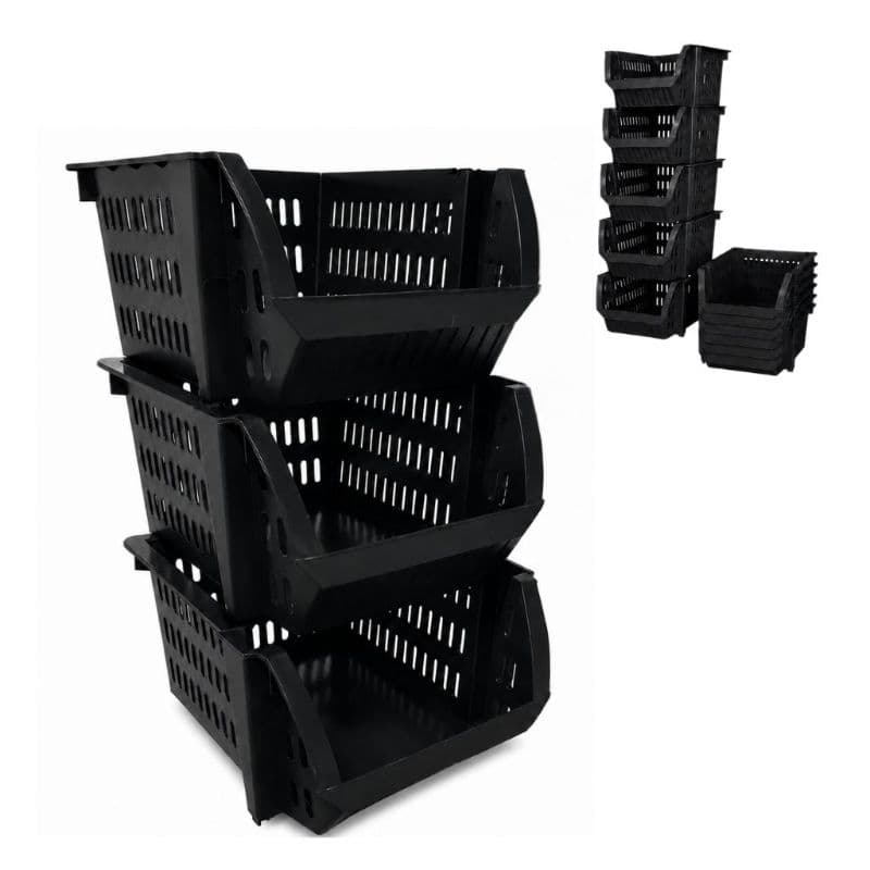 Kit 10 Cestos Preto Organizadores Multiuso Pequenos Organizador Gaveta Armário Cozinha