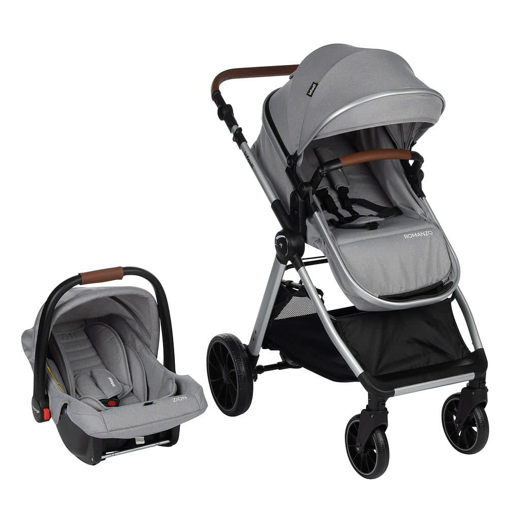 Carrinho Romanzo DUO Moisés e Bebê Conforto cor cinza Infanti