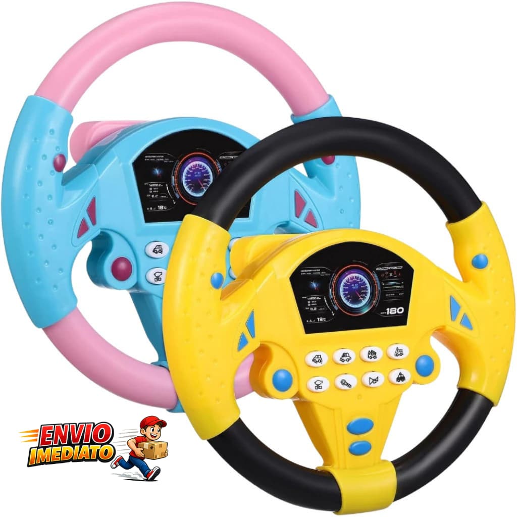 Volante Educativo Infantil Musical com Ventosa Som Brinquedo Interativo Direção