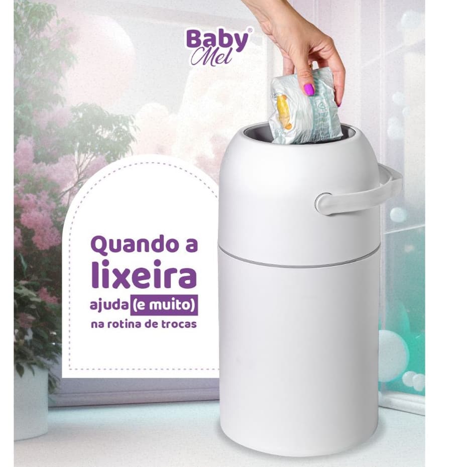lixeira antiodor 3em1 original baby mel para fralda descartavel 20 fraldas