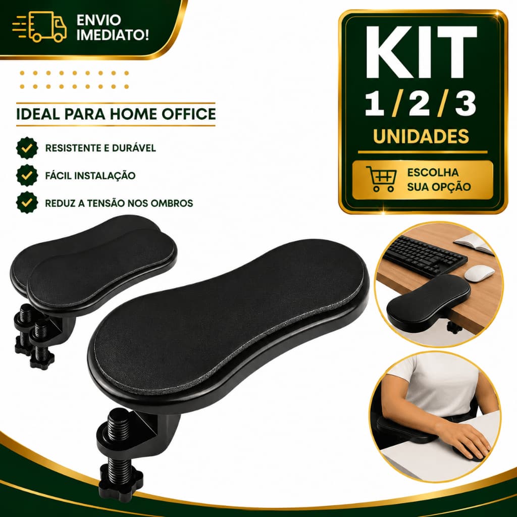 Suporte Apoio De Braço Ergonômico 1/2/3 Para Mesa Gamer Notebook Escritório Confortável Ideal Home Office