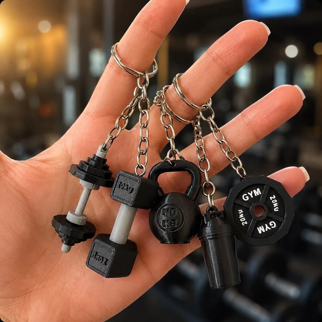 Kit 50un Chaveiros Academia Halter Barra Aanilha coqueteleira Peso Academia