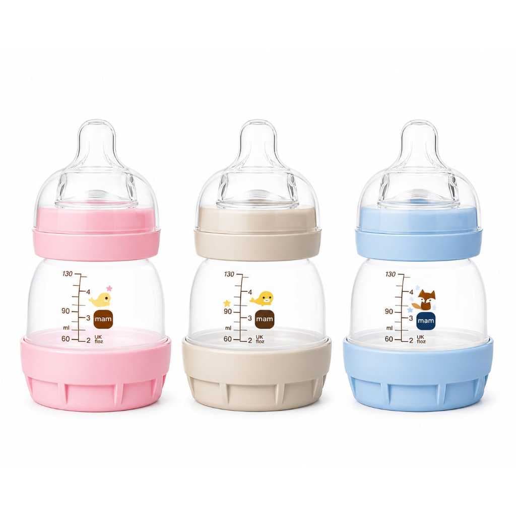 Mamadeira Mam Easy Start 130 ml Com Bico Nº0 0 Mêses Neutra, Azul, Rosa