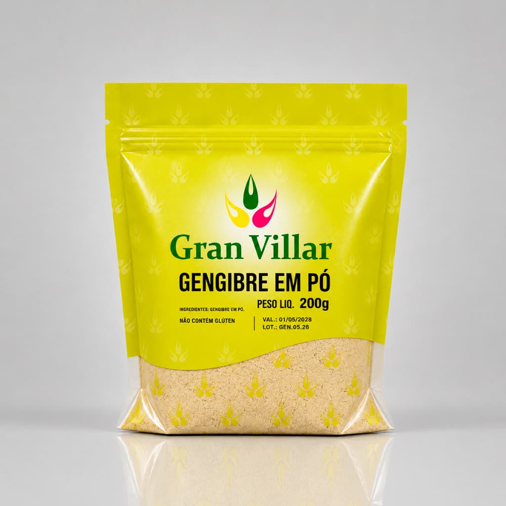 Gengibre em Pó 200g Puro 100% Natural Aromático Ideal Para Chás Receitas e Temperos