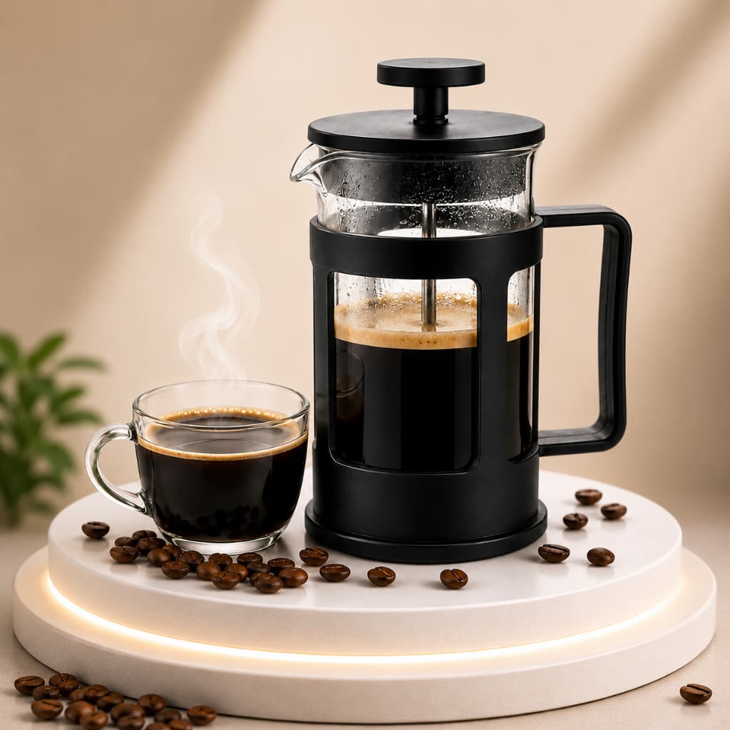 Cafeteira Prensa Francesa 600ml Café Expresso Chá Leite Cremoso Cremeira Premium Manual Gourmet Vidro Resistente