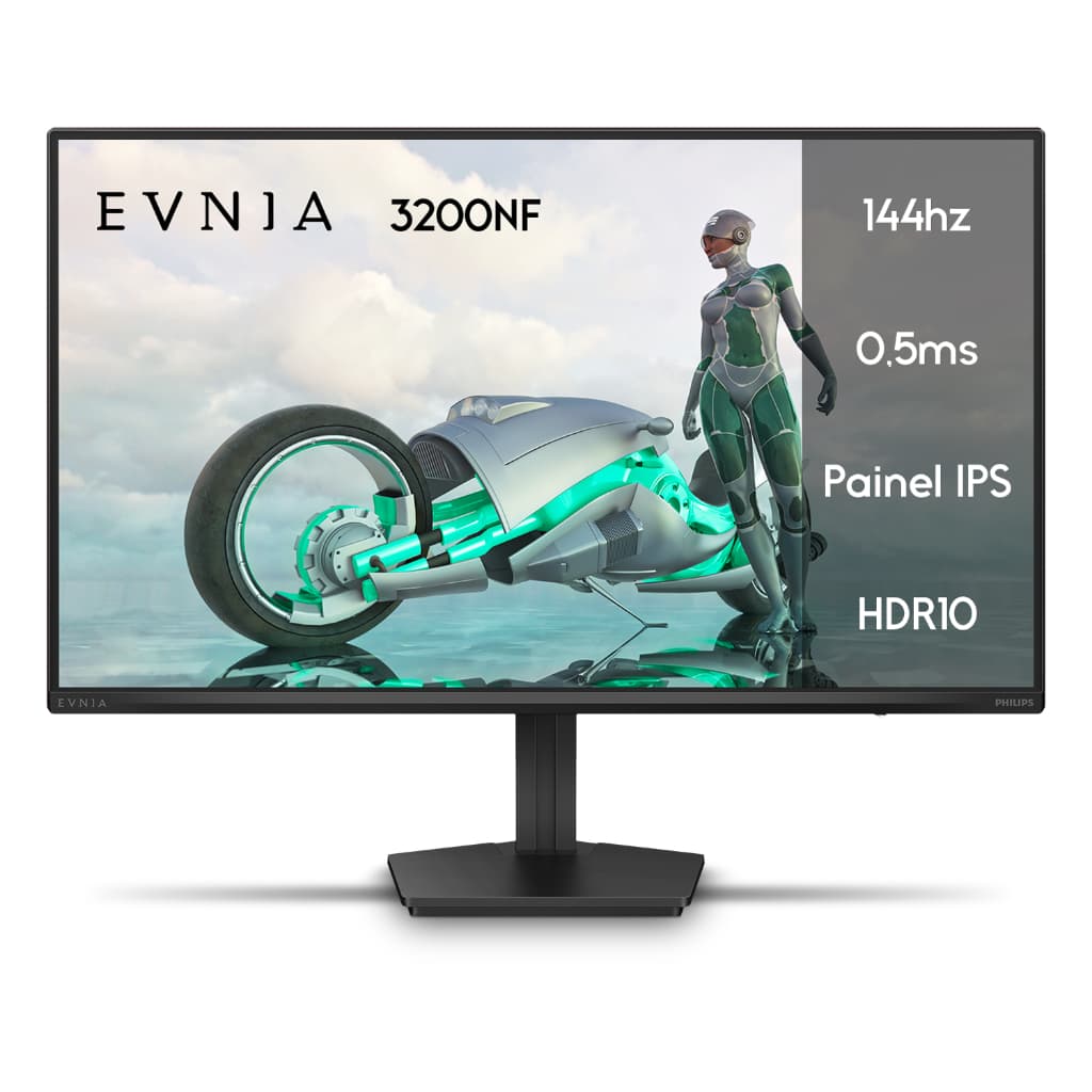 Monitor Gamer Phillips 24 Evnia Ips 144hz 0.5ms Wide Fullhd Preto 127/220v