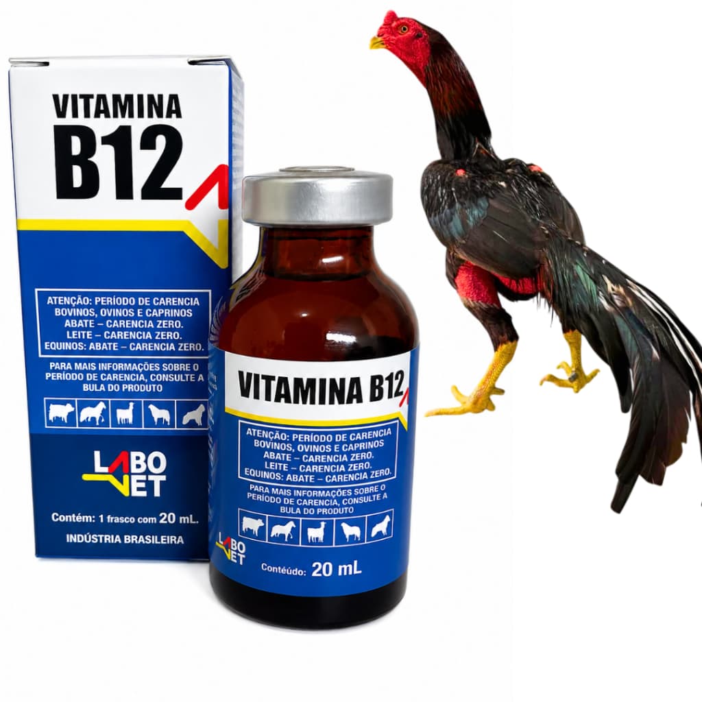 Suplemento Vitamina B12 20000 Premium Para Galos Mura 20ml - Aumento Muscular