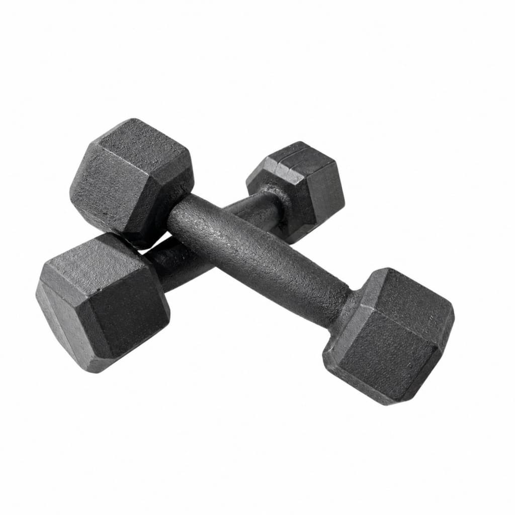 Par Halter Sextavado Pintado 1 a 5 Kg Peso Musculação Academia Treino Funcional Ferro Fundido