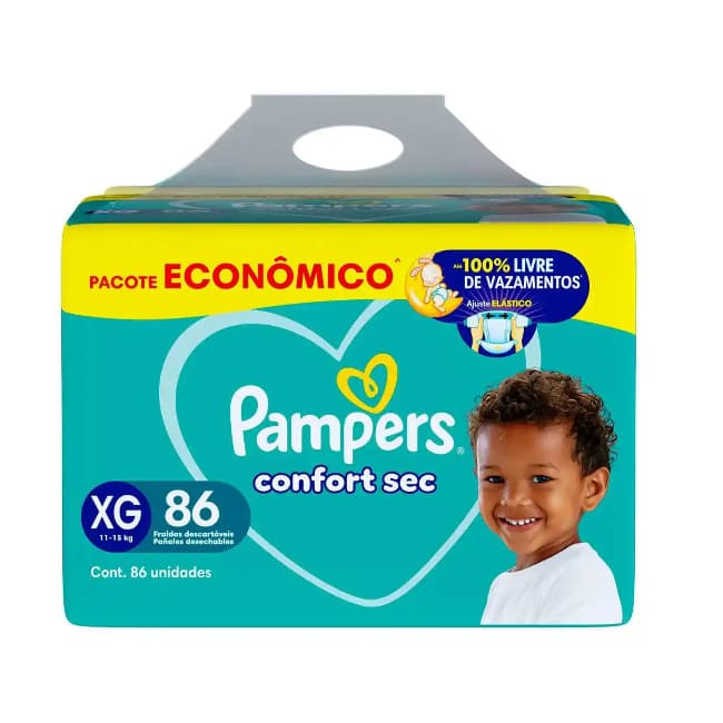 Fralda Pampers Confort Sec Xg 86 Unidades