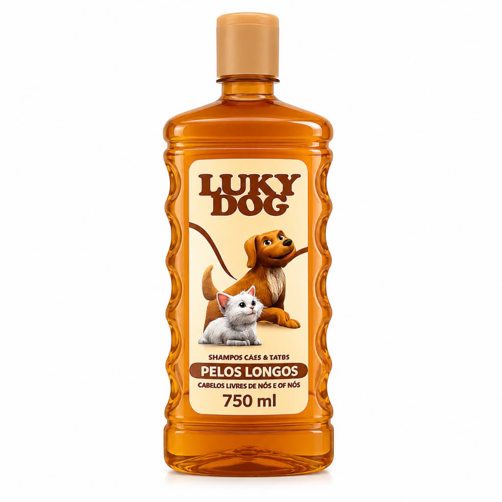 Shampoo Pelos Longos Pet Lucky Dog 750ml Para Cães E Gatos