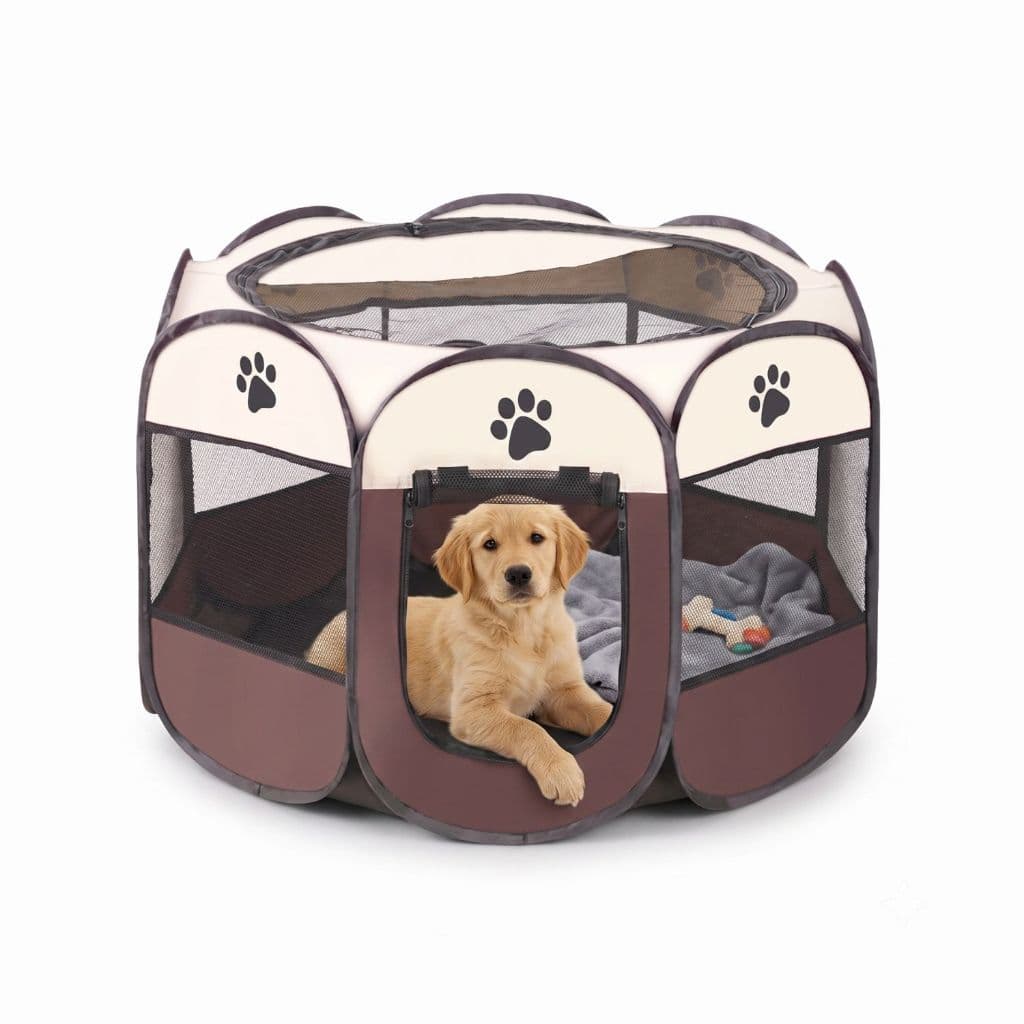 Cercado Casinha Dobrável Portátil Para Pets - Tamanho M - Tela em Tecido Oxford Com Ventilação